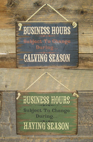 Western Wall Sign Business: Hours of Operation Reversible