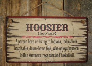Western Wall Sign Indiana: Hoosier