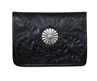 American West Handbag Tri-Fold Wallet with Concho Black #6720882
