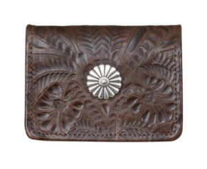 American West Handbag Tri-Fold Wallet with Concho Brown #6785882